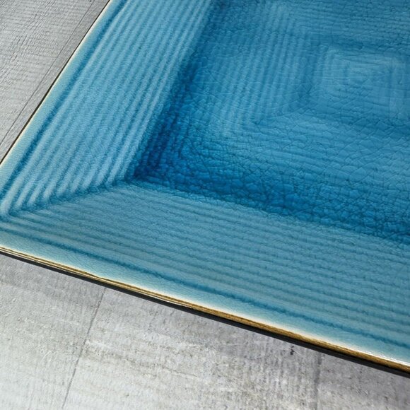 Home Target ZAZEN Reactive Crackled Turquoise Chocolate Out Dinner Plates Set 2 - Picture 11 of 16